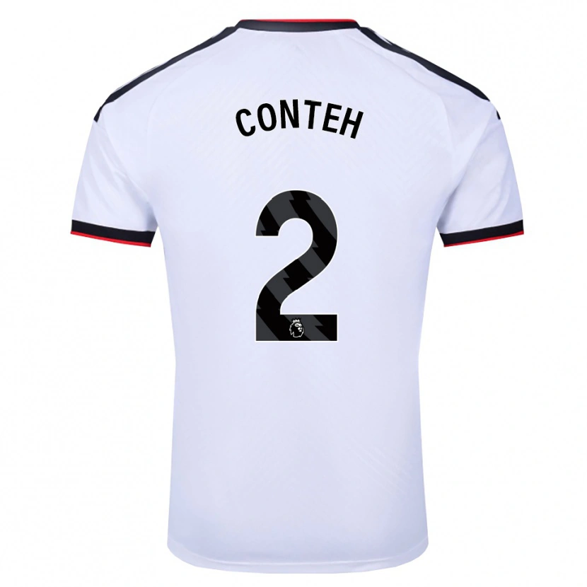 Danxen Kvinder Daniel Conteh #2 Hvid Sort Rød Hjemmebane Spillertrøjer 2026/27 Trøje T-Shirt