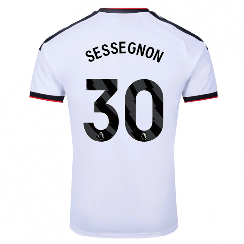 Danxen Kvinder Ryan Sessegnon #30 Hvid Sort Rød Hjemmebane Spillertrøjer 2026/27 Trøje T-Shirt