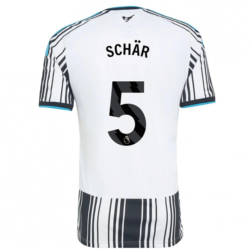 Danxen Kvinder Fabian Schär #5 Himmelblå Sort Hvid Hjemmebane Spillertrøjer 2026/27 Trøje T-Shirt