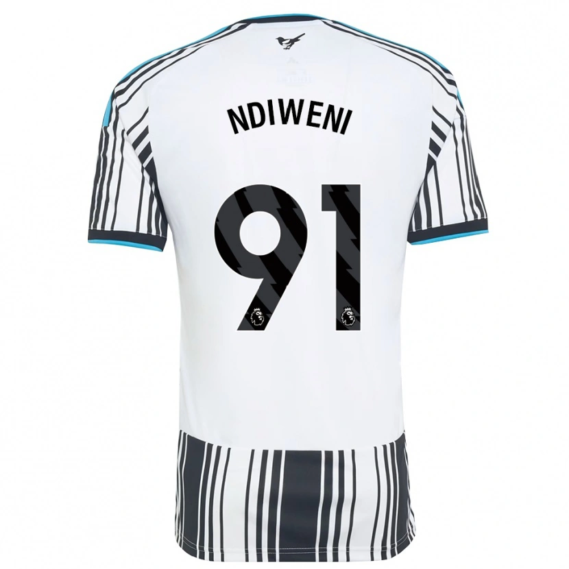 Danxen Kvinder Ethan Ndiweni #91 Himmelblå Sort Hvid Hjemmebane Spillertrøjer 2026/27 Trøje T-Shirt