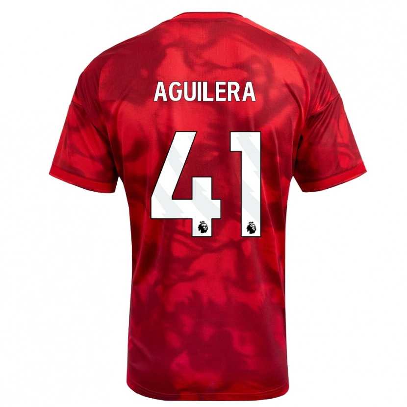 Danxen Kvinder Brandon Aguilera #41 Karmin Hvid Hjemmebane Spillertrøjer 2026/27 Trøje T-Shirt