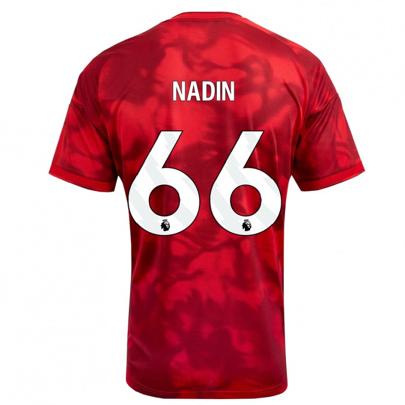 Danxen Kvinder Jack Nadin #66 Karmin Hvid Hjemmebane Spillertrøjer 2026/27 Trøje T-Shirt