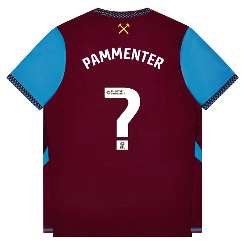 Danxen Kvinder Bailey Pammenter #0 Vinrød Kornblomstblå Hjemmebane Spillertrøjer 2026/27 Trøje T-Shirt