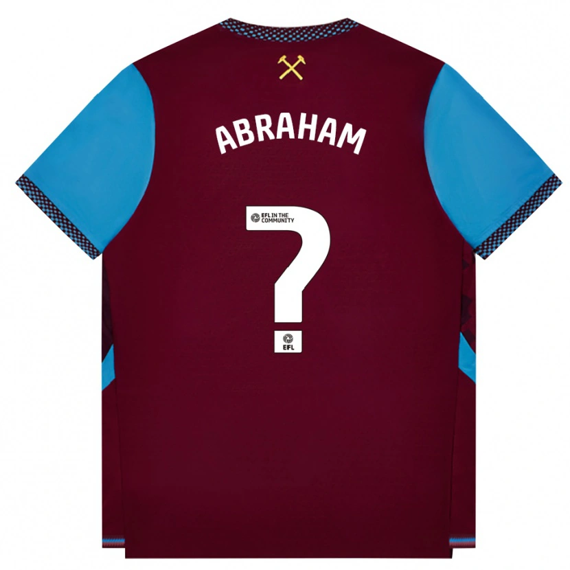 Danxen Kvinder Dondre Abraham #0 Vinrød Kornblomstblå Hjemmebane Spillertrøjer 2026/27 Trøje T-Shirt