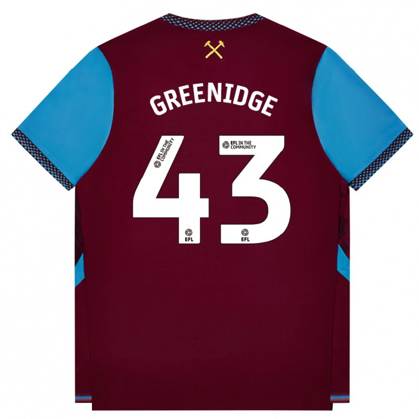 Danxen Kvinder Will Greenidge #43 Vinrød Kornblomstblå Hjemmebane Spillertrøjer 2026/27 Trøje T-Shirt