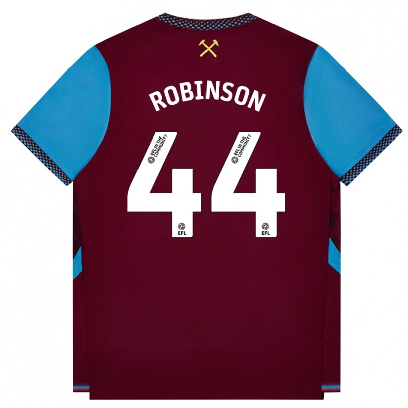 Danxen Kvinder Junior Robinson #44 Vinrød Kornblomstblå Hjemmebane Spillertrøjer 2026/27 Trøje T-Shirt