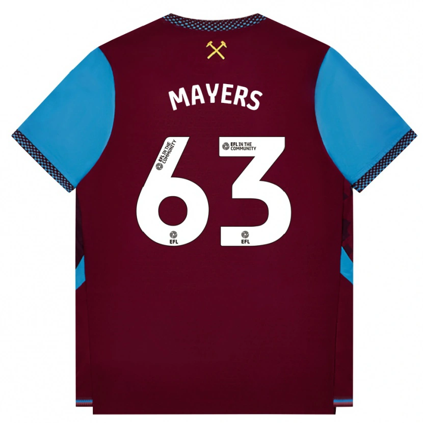 Danxen Kvinder Ezra Mayers #63 Vinrød Kornblomstblå Hjemmebane Spillertrøjer 2026/27 Trøje T-Shirt