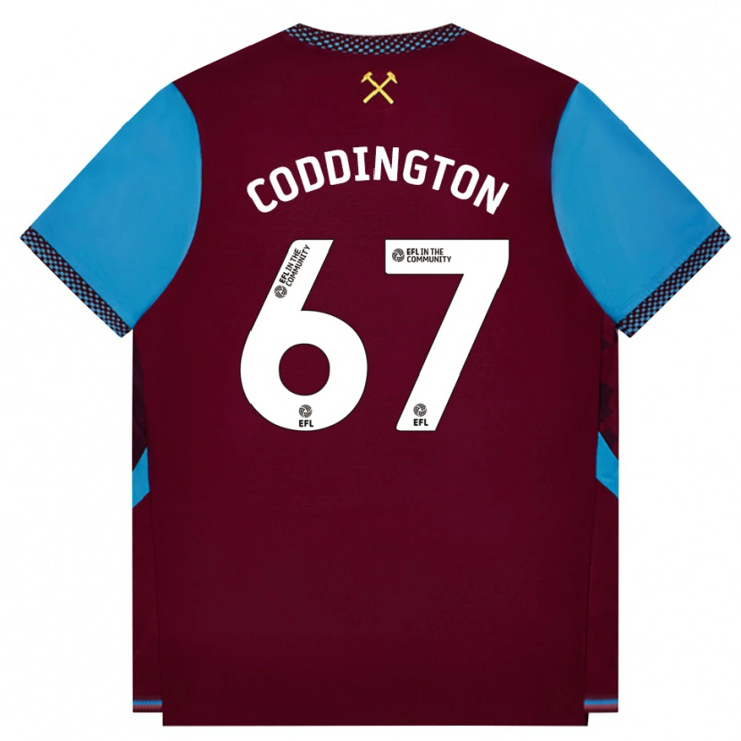 Danxen Kvinder Remy Coddington #67 Vinrød Kornblomstblå Hjemmebane Spillertrøjer 2026/27 Trøje T-Shirt