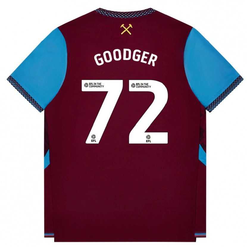 Danxen Kvinder Tommy Goodger #72 Vinrød Kornblomstblå Hjemmebane Spillertrøjer 2026/27 Trøje T-Shirt