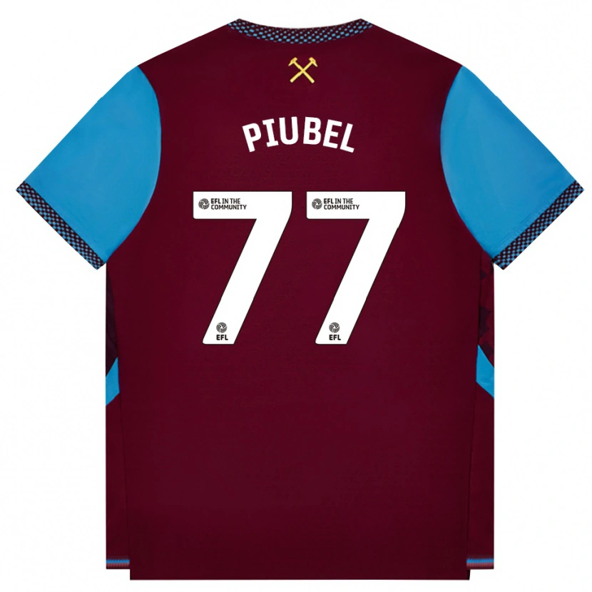 Danxen Kvinder Seraina Piubel #77 Vinrød Kornblomstblå Hjemmebane Spillertrøjer 2026/27 Trøje T-Shirt