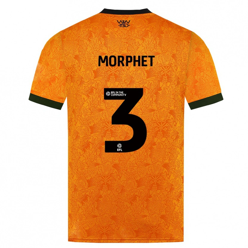 Danxen Kvinder Anna Morphet #3 Orange Sort Hjemmebane Spillertrøjer 2026/27 Trøje T-Shirt