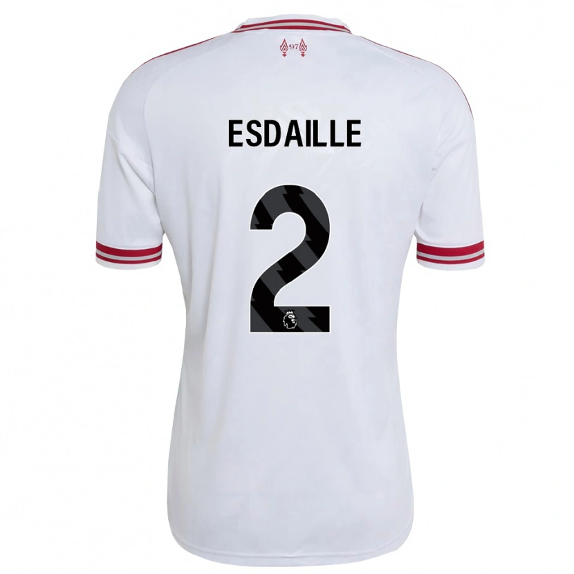 Danxen Kvinder Dj Esdaille #2 Rød Hvid Udebane Spillertrøjer 2026/27 Trøje T-Shirt
