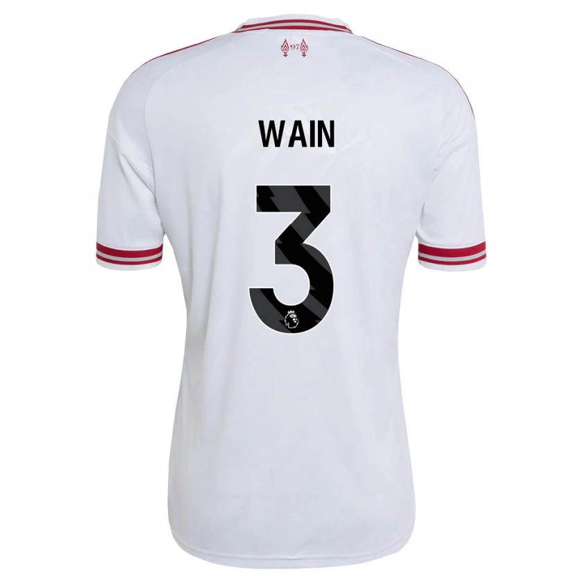 Danxen Kvinder Cian Wain #3 Rød Hvid Udebane Spillertrøjer 2026/27 Trøje T-Shirt