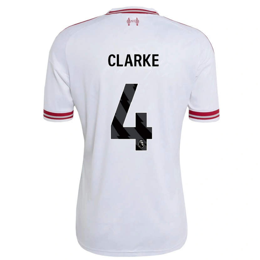 Danxen Kvinder Lucas Clarke #4 Rød Hvid Udebane Spillertrøjer 2026/27 Trøje T-Shirt