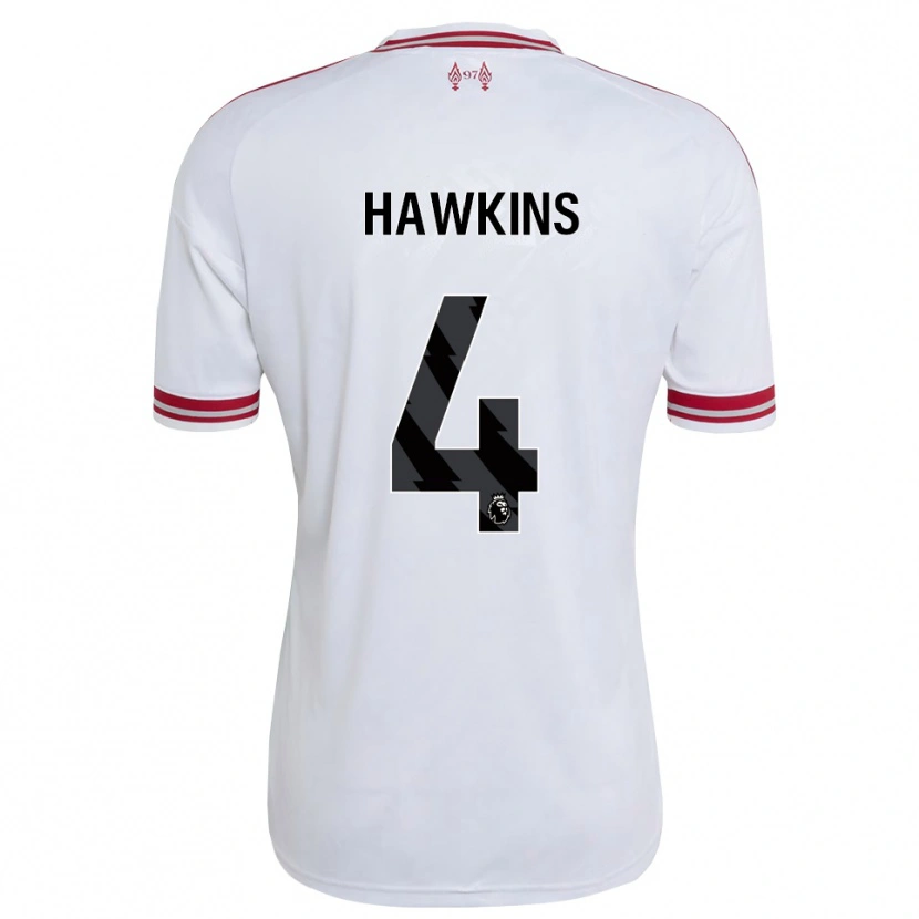 Danxen Kvinder Max Hawkins #4 Rød Hvid Udebane Spillertrøjer 2026/27 Trøje T-Shirt