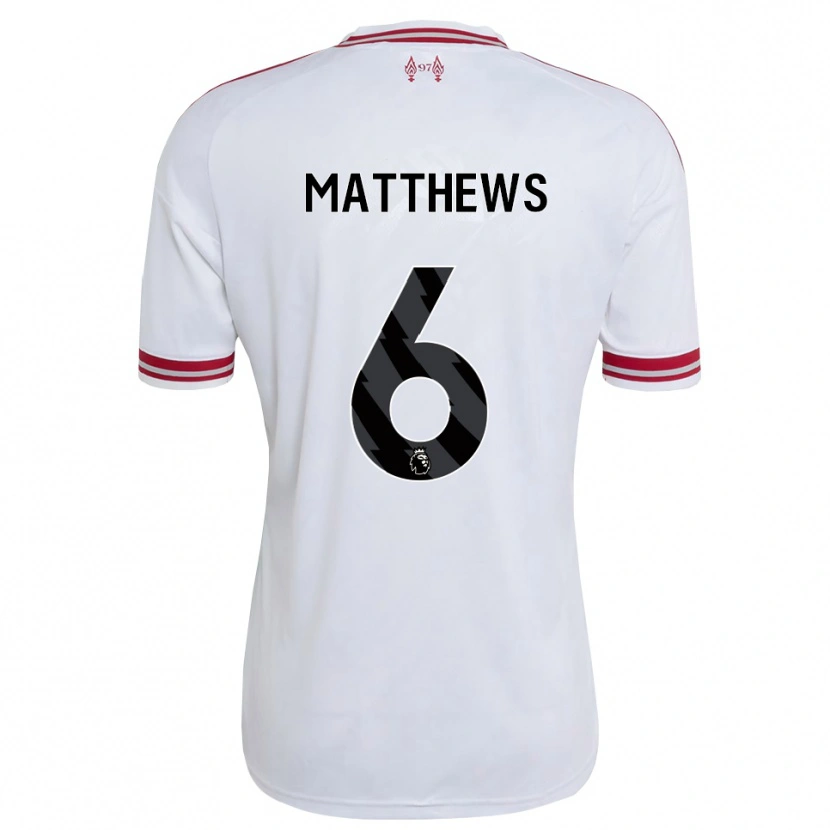 Danxen Kvinder Jasmine Matthews #6 Rød Hvid Udebane Spillertrøjer 2026/27 Trøje T-Shirt