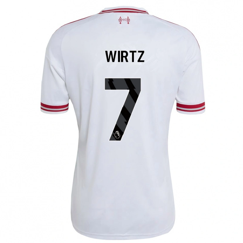 Danxen Kvinder Florian Wirtz #7 Rød Hvid Udebane Spillertrøjer 2026/27 Trøje T-Shirt