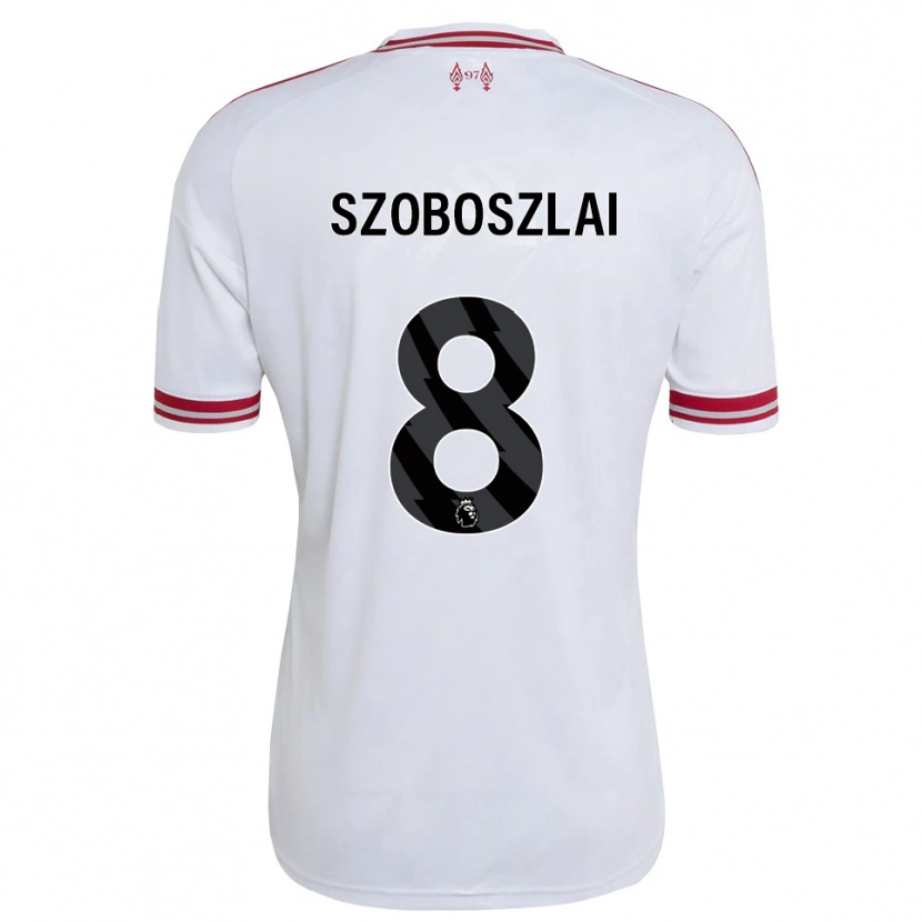 Danxen Kvinder Dominik Szoboszlai #8 Rød Hvid Udebane Spillertrøjer 2026/27 Trøje T-Shirt