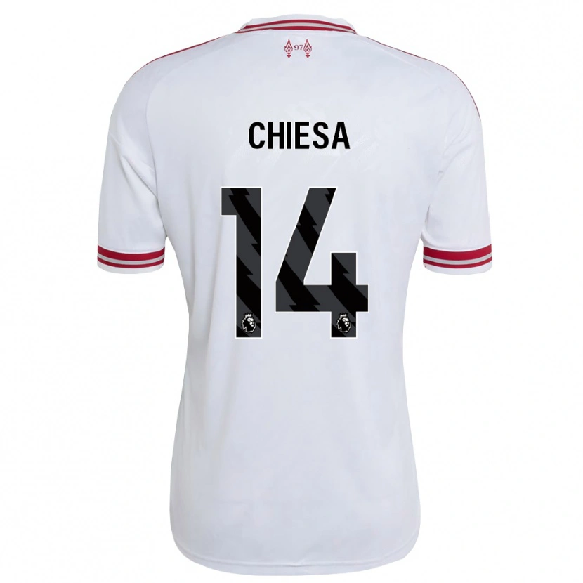 Danxen Kvinder Federico Chiesa #14 Rød Hvid Udebane Spillertrøjer 2026/27 Trøje T-Shirt