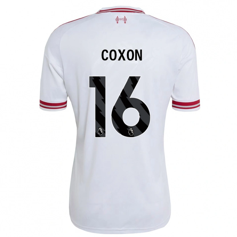 Danxen Kvinder Zak Coxon #16 Rød Hvid Udebane Spillertrøjer 2026/27 Trøje T-Shirt