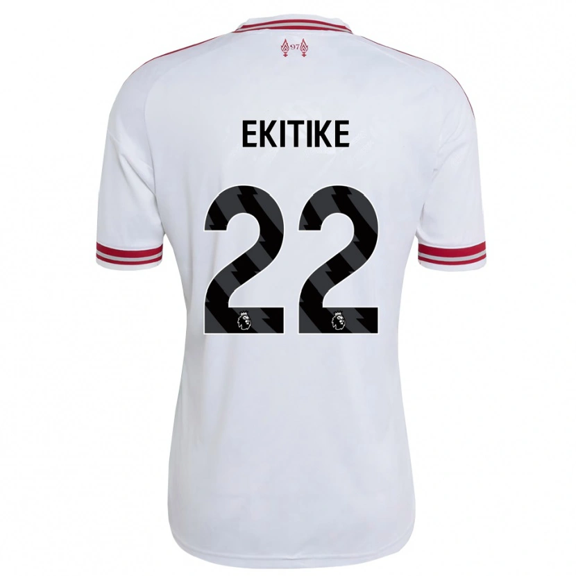 Danxen Kvinder Hugo Ekitiké #22 Rød Hvid Udebane Spillertrøjer 2026/27 Trøje T-Shirt