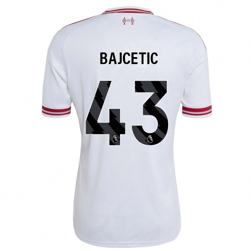 Danxen Kvinder Stefan Bajcetic #43 Rød Hvid Udebane Spillertrøjer 2026/27 Trøje T-Shirt
