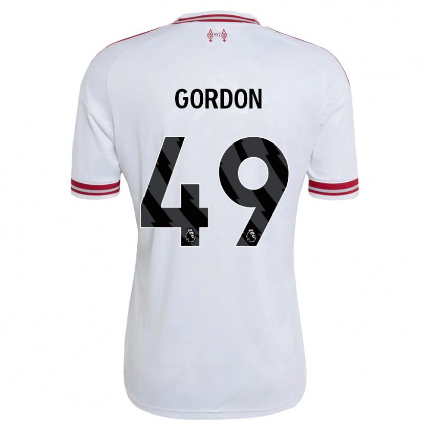 Danxen Kvinder Kaide Gordon #49 Rød Hvid Udebane Spillertrøjer 2026/27 Trøje T-Shirt