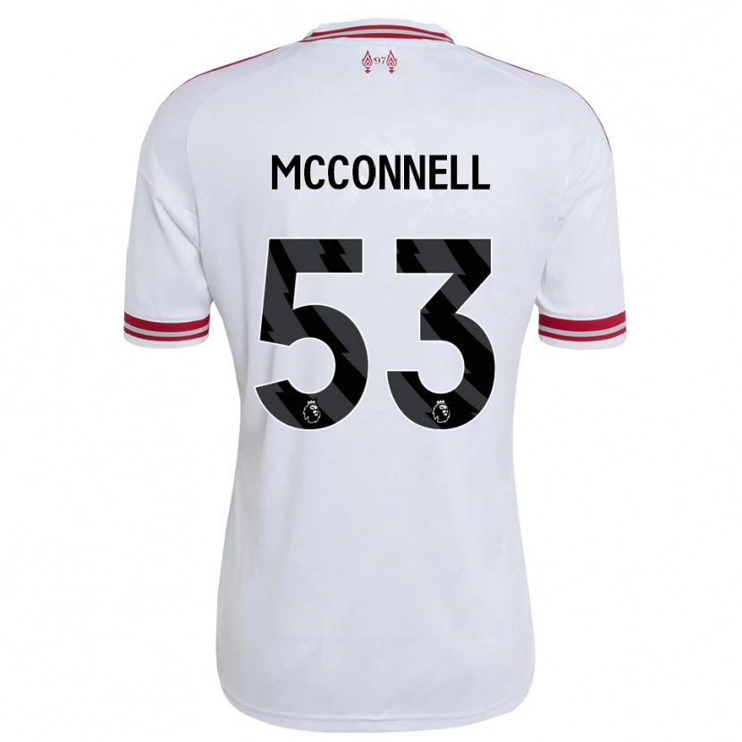 Danxen Kvinder James Mcconnell #53 Rød Hvid Udebane Spillertrøjer 2026/27 Trøje T-Shirt