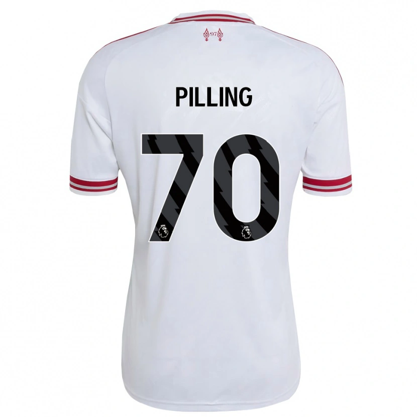 Danxen Kvinder Tommy Pilling #70 Rød Hvid Udebane Spillertrøjer 2026/27 Trøje T-Shirt