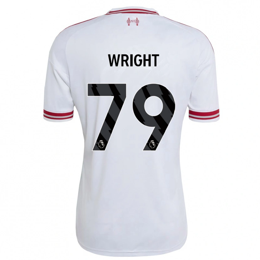 Danxen Kvinder Will Wright #79 Rød Hvid Udebane Spillertrøjer 2026/27 Trøje T-Shirt