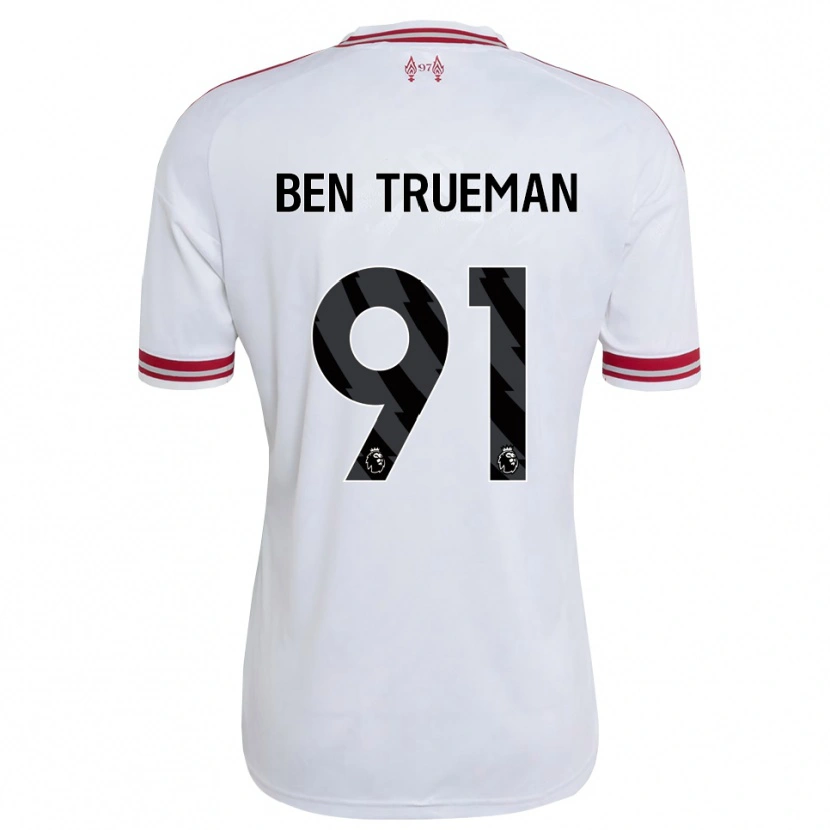 Danxen Kvinder Ben Trueman #91 Rød Hvid Udebane Spillertrøjer 2026/27 Trøje T-Shirt