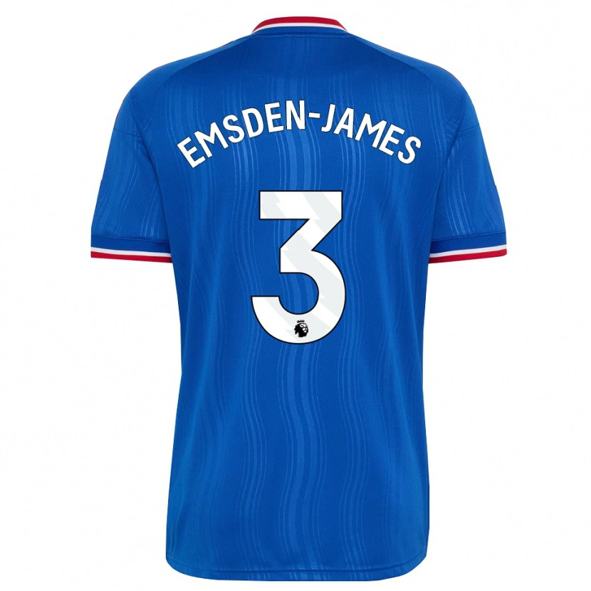 Danxen Kvinder Harley Emsden-James #3 Blå Hvid Rød Udebane Spillertrøjer 2026/27 Trøje T-Shirt