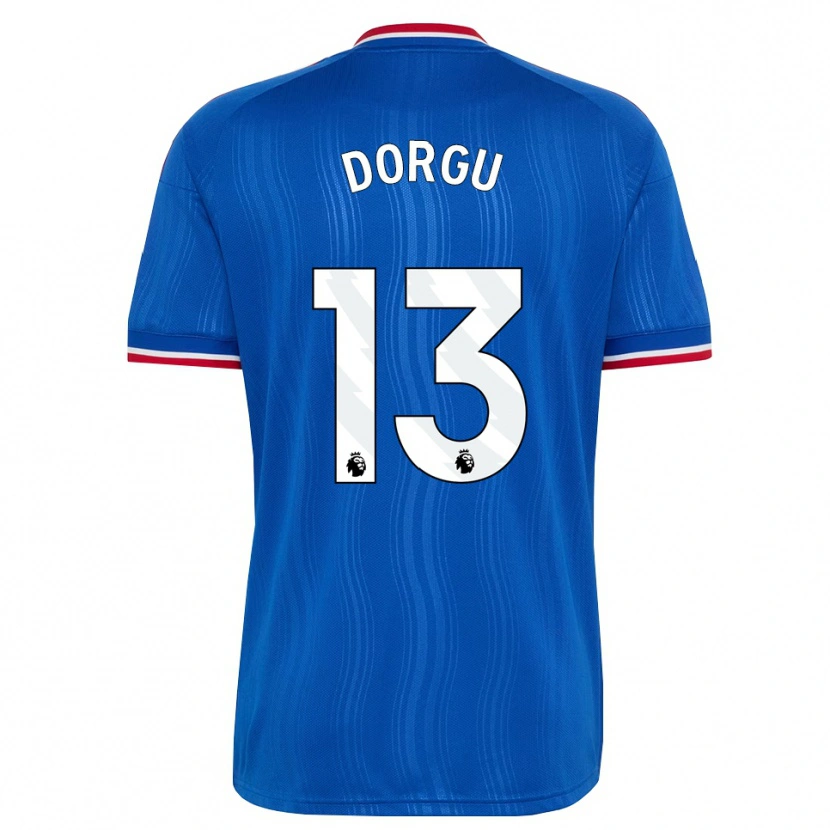 Danxen Kvinder Patrick Dorgu #13 Blå Hvid Rød Udebane Spillertrøjer 2026/27 Trøje T-Shirt