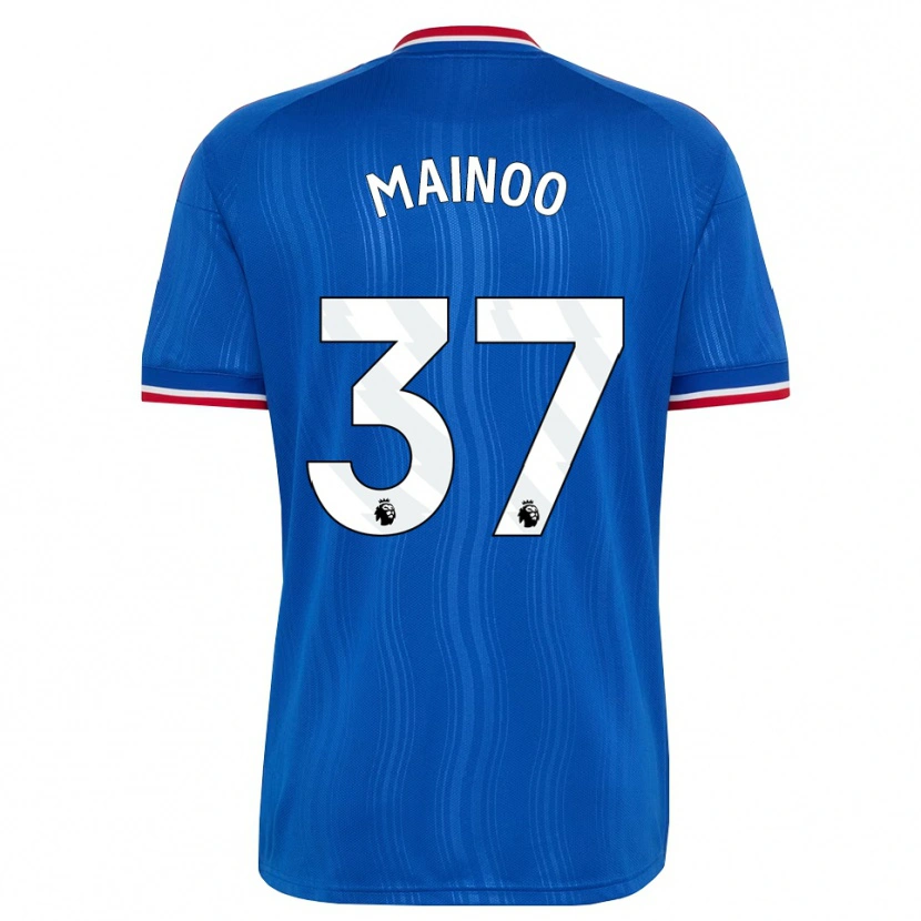 Danxen Kvinder Kobbie Mainoo #37 Blå Hvid Rød Udebane Spillertrøjer 2026/27 Trøje T-Shirt