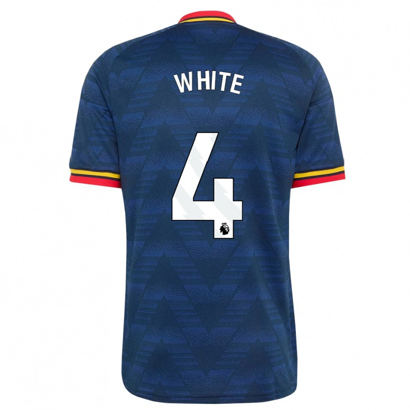 Danxen Kvinder Ben White #4 Midnatsblå Gul Rød Udebane Spillertrøjer 2026/27 Trøje T-Shirt