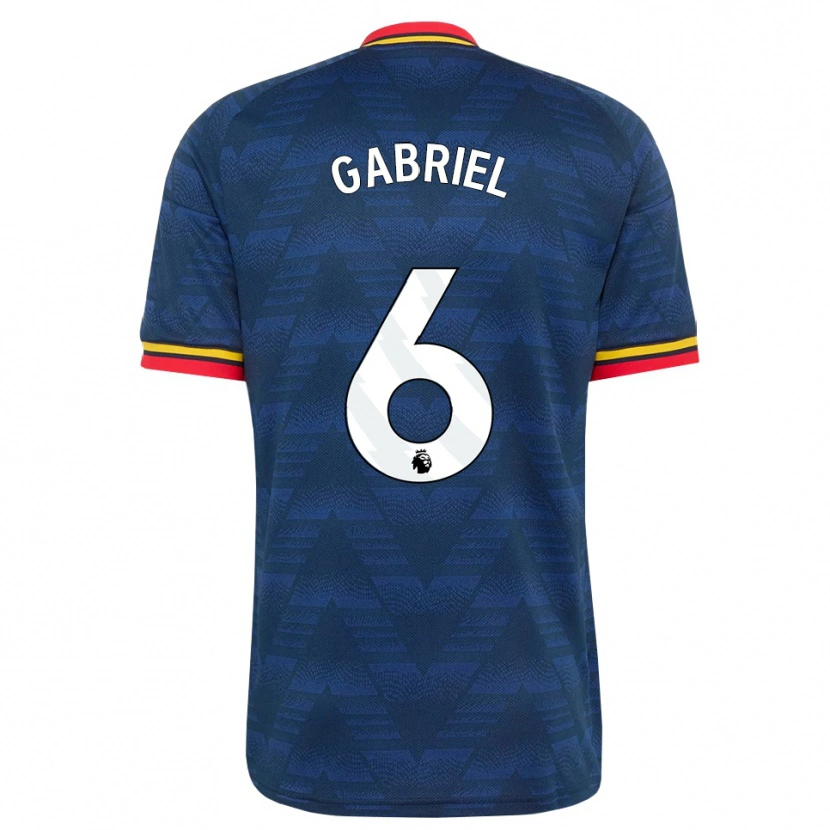 Danxen Kvinder Gabriel Magalhães #6 Midnatsblå Gul Rød Udebane Spillertrøjer 2026/27 Trøje T-Shirt