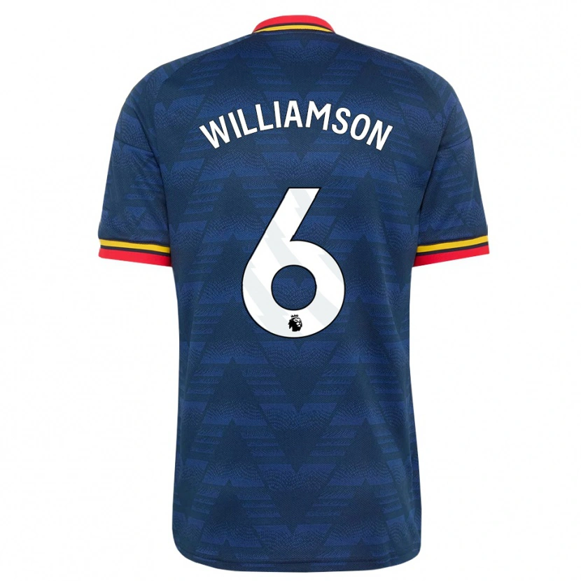 Danxen Kvinder Leah Williamson #6 Midnatsblå Gul Rød Udebane Spillertrøjer 2026/27 Trøje T-Shirt