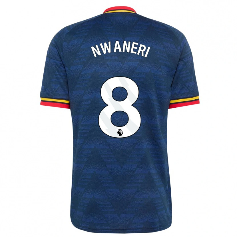 Danxen Kvinder Emerson Nwaneri #8 Midnatsblå Gul Rød Udebane Spillertrøjer 2026/27 Trøje T-Shirt