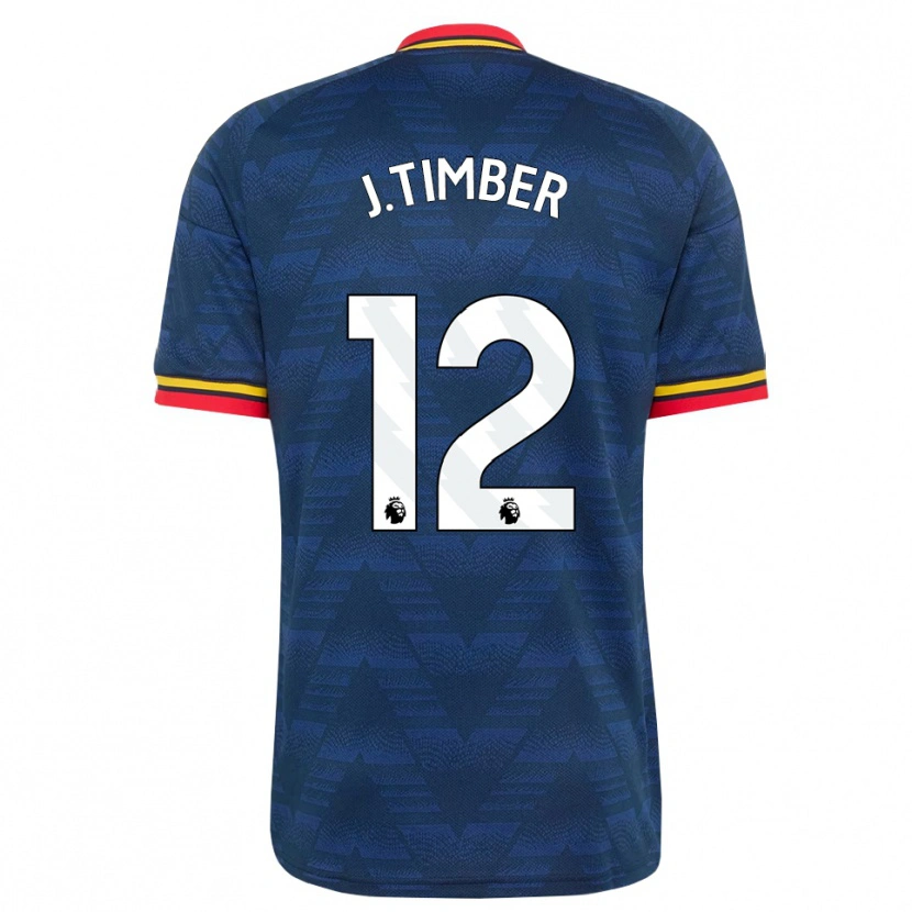 Danxen Kvinder Jurriën Timber #12 Midnatsblå Gul Rød Udebane Spillertrøjer 2026/27 Trøje T-Shirt