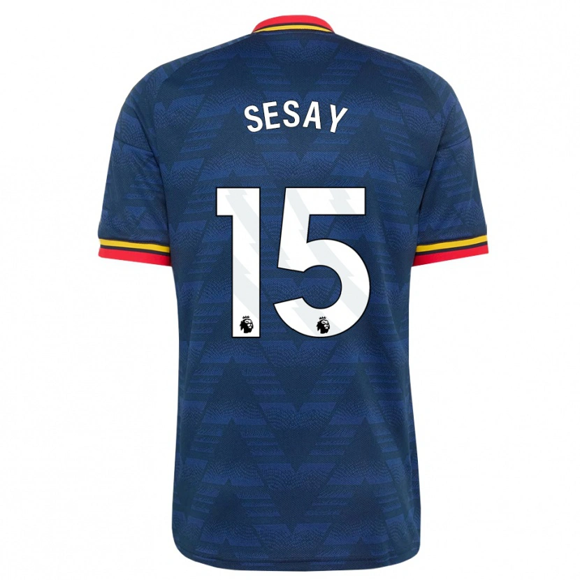 Danxen Kvinder Joshua Sesay #15 Midnatsblå Gul Rød Udebane Spillertrøjer 2026/27 Trøje T-Shirt