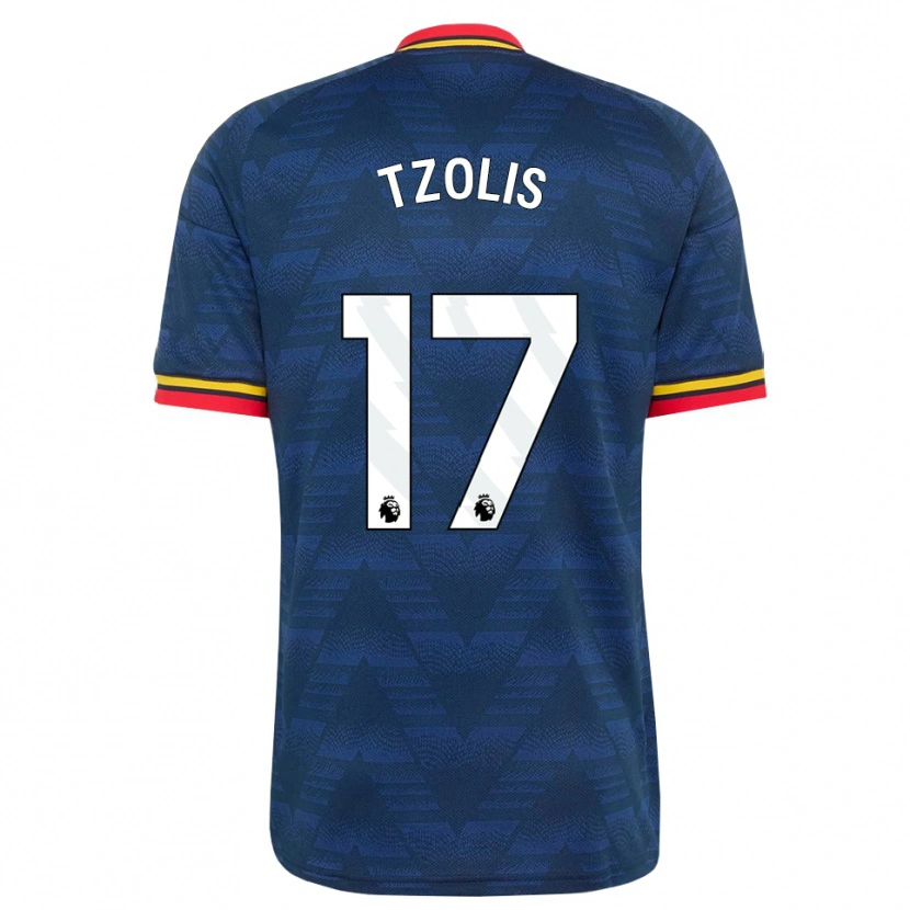 Danxen Kvinder Christos Tzolis #17 Midnatsblå Gul Rød Udebane Spillertrøjer 2026/27 Trøje T-Shirt
