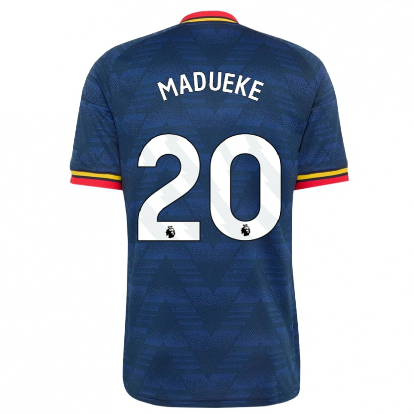 Danxen Kvinder Noni Madueke #20 Midnatsblå Gul Rød Udebane Spillertrøjer 2026/27 Trøje T-Shirt