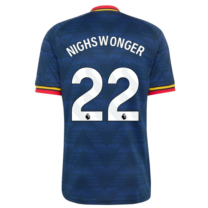 Danxen Kvinder Jenna Nighswonger #22 Midnatsblå Gul Rød Udebane Spillertrøjer 2026/27 Trøje T-Shirt