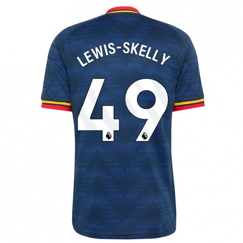 Danxen Kvinder Myles Lewis-Skelly #49 Midnatsblå Gul Rød Udebane Spillertrøjer 2026/27 Trøje T-Shirt