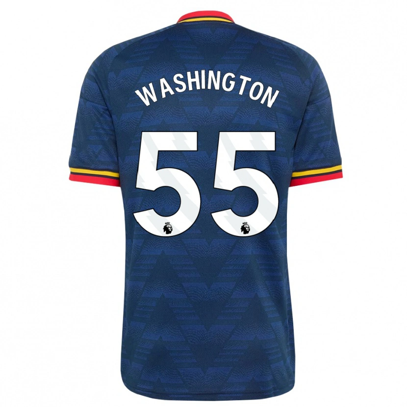 Danxen Kvinder Marcell Washington #55 Midnatsblå Gul Rød Udebane Spillertrøjer 2026/27 Trøje T-Shirt
