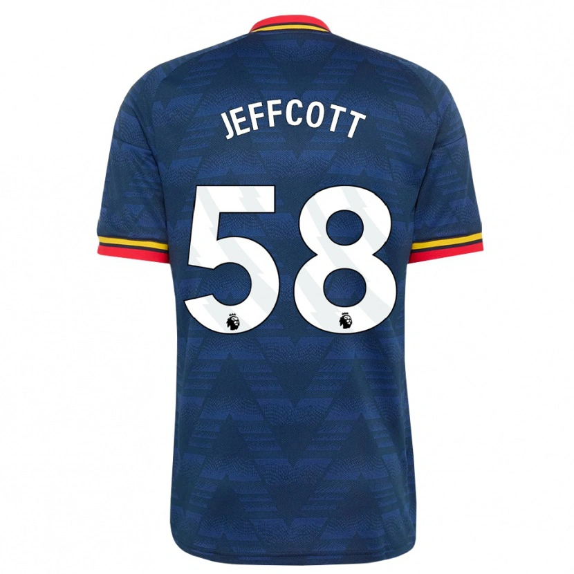 Danxen Kvinder Henry Jeffcott #58 Midnatsblå Gul Rød Udebane Spillertrøjer 2026/27 Trøje T-Shirt