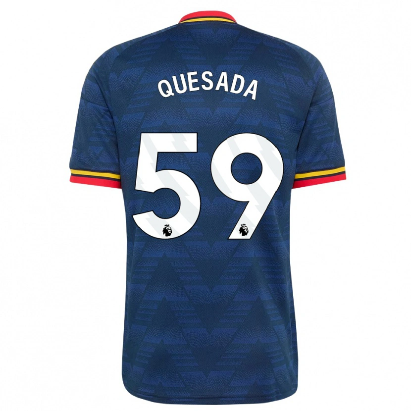Danxen Kvinder Elián Quesada #59 Midnatsblå Gul Rød Udebane Spillertrøjer 2026/27 Trøje T-Shirt