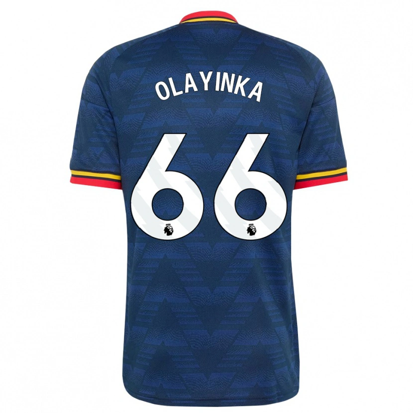 Danxen Kvinder James Olayinka #66 Midnatsblå Gul Rød Udebane Spillertrøjer 2026/27 Trøje T-Shirt