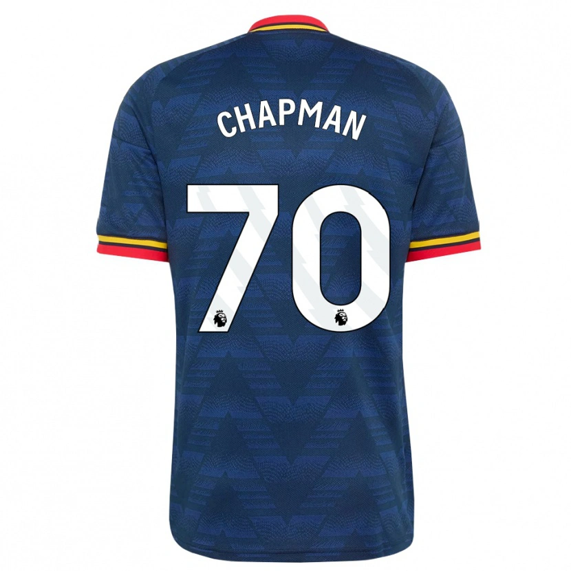 Danxen Kvinder Samuel Chapman #70 Midnatsblå Gul Rød Udebane Spillertrøjer 2026/27 Trøje T-Shirt