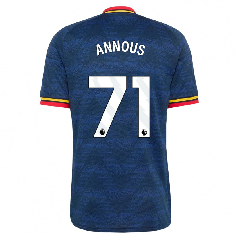 Danxen Kvinder Andre Harriman-Annous #71 Midnatsblå Gul Rød Udebane Spillertrøjer 2026/27 Trøje T-Shirt